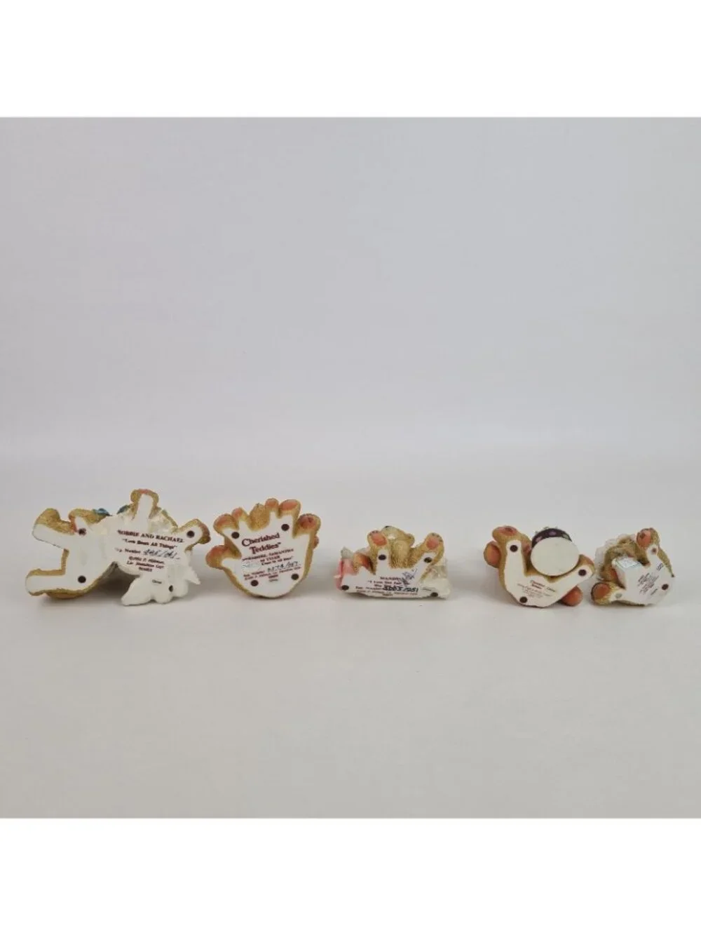 Set Of 5 Cherished Teddies Mandie Signed Bobbie Robbie 950572 Porcelain Figure
